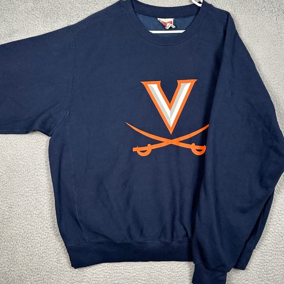 MV Sport Other - Virginia Cavaliers Sweatshirt Mens XL Navy Blue Pro Weave Crewneck MV Sport EUC